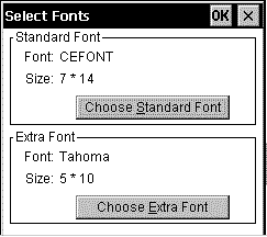 Select Fonts Dialog